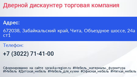 Дверной дискаунтер торговая компания - визитка