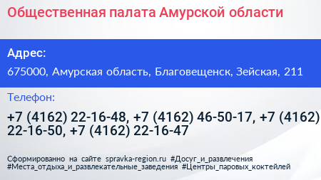 Общественная палата Амурской области - визитка