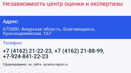 Независимость центр оценки и экспертизы - визитка