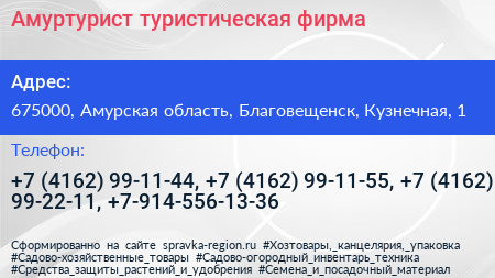 Амуртурист туристическая фирма - визитка