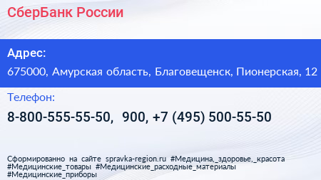 СберБанк России - визитка