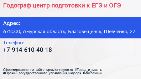 Нажмите, чтобы скачать визитку Годограф центр подготовки к ЕГЭ и ОГЭ - визитка