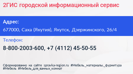 2ГИС городской информационный сервис - визитка