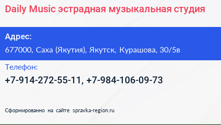 Daily Music эстрадная музыкальная студия - визитка