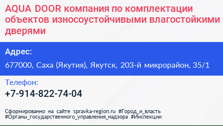 Нажмите, чтобы скачать визитку AQUA DOOR компания по комплектации объектов износоустойчивыми влагостойкими дверями - визитка
