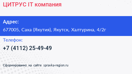 ЦИТРУС IT компания - визитка