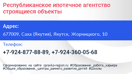 Республиканское ипотечное агентство строящиеся объекты - визитка