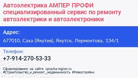 Автоэлектрика АМПЕР ПРОФИ специализированный сервис по ремонту автоэлектрики и автоэлектроники - визитка