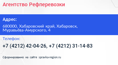 Агентство Рефперевозки - визитка