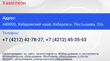 Хамелеон - визитка