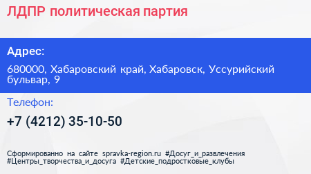 ЛДПР политическая партия - визитка