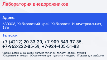Лаборатория внедорожников - визитка