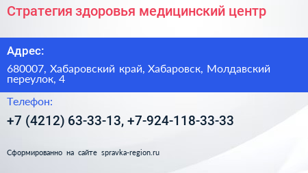 Стратегия здоровья медицинский центр - визитка