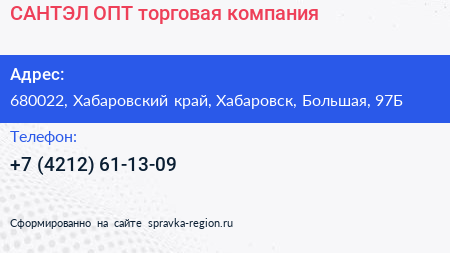 САНТЭЛ ОПТ торговая компания - визитка