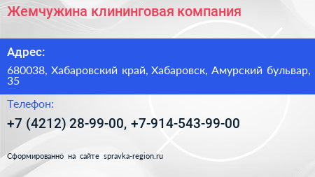 Жемчужина клининговая компания - визитка