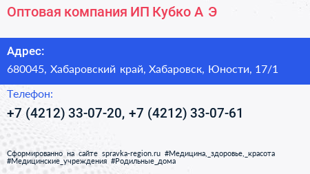 Оптовая компания ИП Кубко А Э  - визитка