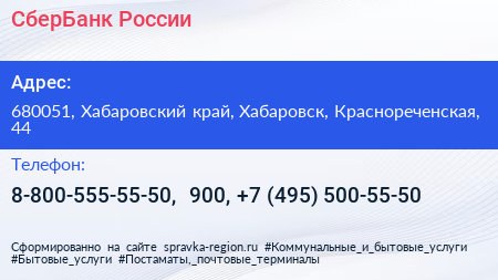 СберБанк России - визитка