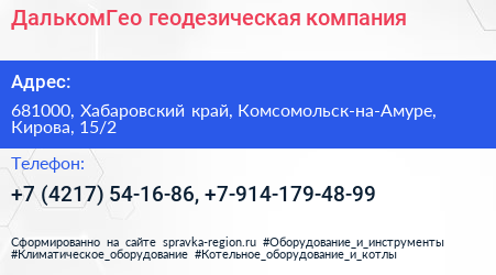 ДалькомГео геодезическая компания - визитка