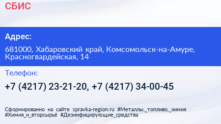 СБИС - визитка