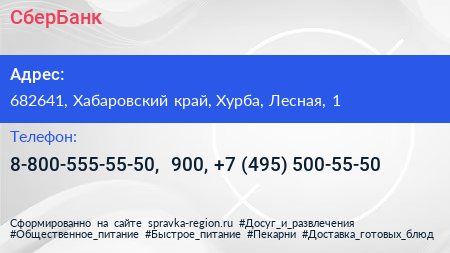 СберБанк - визитка