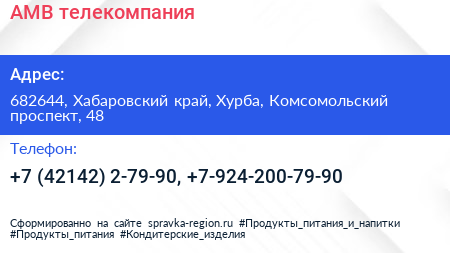 АМВ телекомпания - визитка