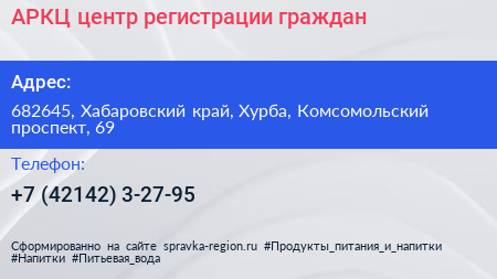 АРКЦ центр регистрации граждан - визитка