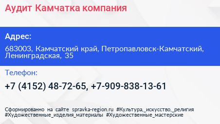 Аудит Камчатка компания - визитка