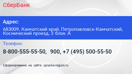 СберБанк - визитка