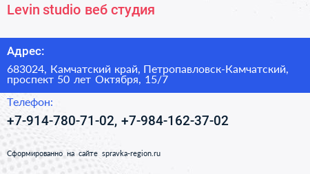 Levin studio веб студия - визитка