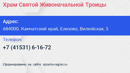 Храм Святой Живоначальной Троицы - визитка