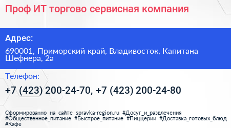 Проф ИТ торгово сервисная компания - визитка