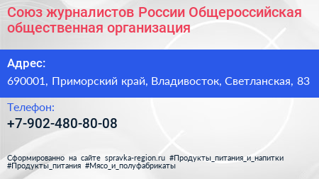 Союз журналистов России Общероссийская общественная организация - визитка