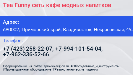 Tea Funny сеть кафе модных напитков - визитка