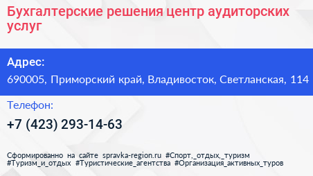 Бухгалтерские решения центр аудиторских услуг - визитка