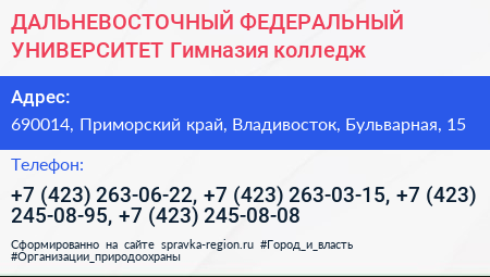 ДАЛЬНЕВОСТОЧНЫЙ ФЕДЕРАЛЬНЫЙ УНИВЕРСИТЕТ Гимназия колледж - визитка