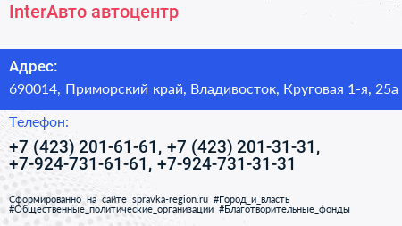 InterАвто автоцентр - визитка