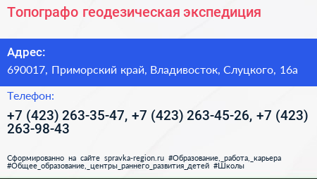 Топографо геодезическая экспедиция - визитка