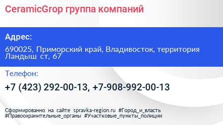 CeramicGrop группа компаний - визитка