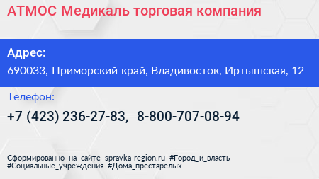 АТМОС Медикаль торговая компания - визитка