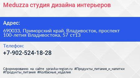 Meduzza студия дизайна интерьеров - визитка