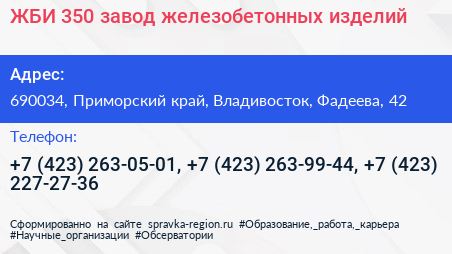ЖБИ 350 завод железобетонных изделий - визитка