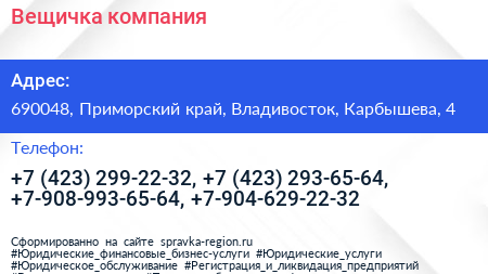 Вещичка компания - визитка