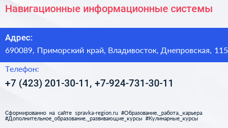 Навигационные информационные системы - визитка