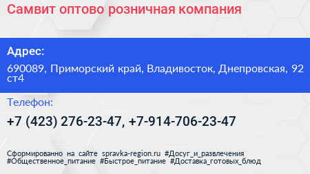 Самвит оптово розничная компания - визитка