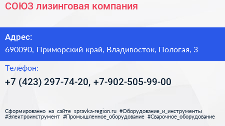 СОЮЗ лизинговая компания - визитка