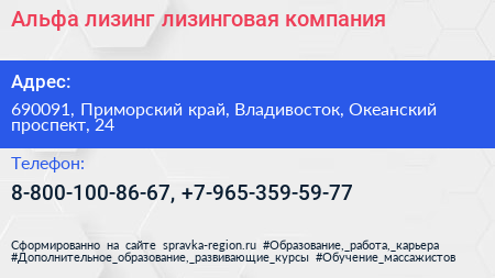 Альфа лизинг лизинговая компания - визитка