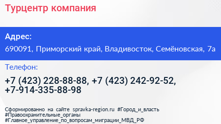 Турцентр компания - визитка