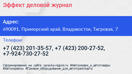 Эффект деловой журнал - визитка