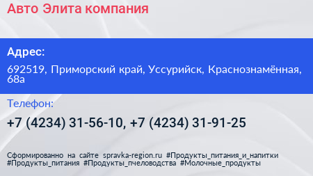 Авто Элита компания - визитка