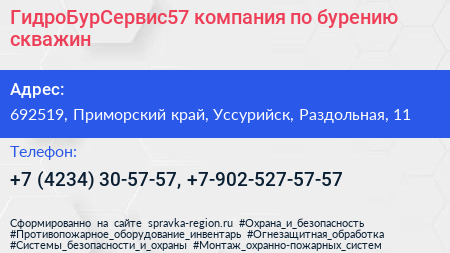 ГидроБурСервис57 компания по бурению скважин - визитка